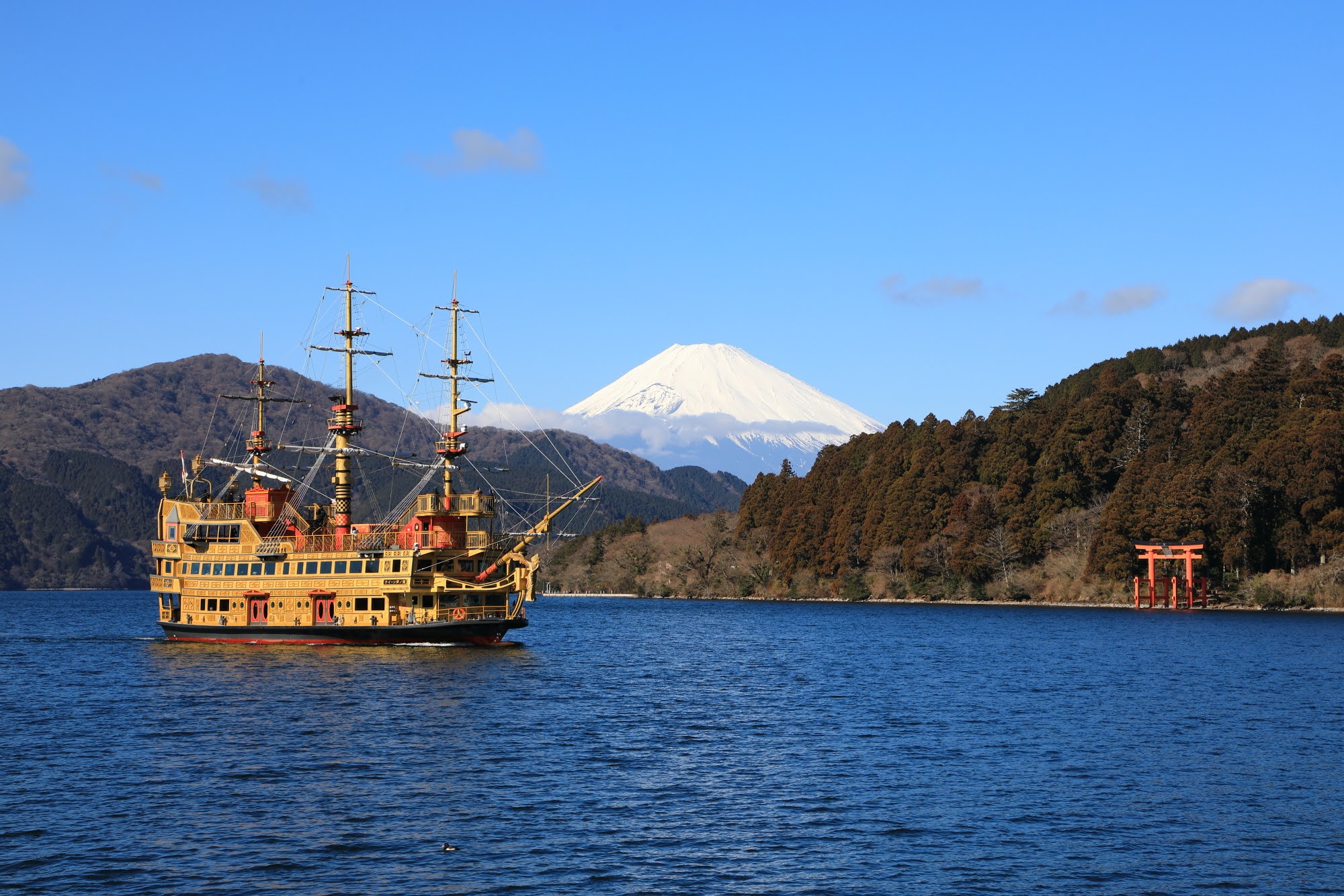 箱根・芦ノ湖「霊峰富士を望む静謐な冬景色とともに」愛犬と過ごす冬の